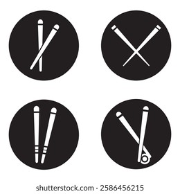 Japanese chopsticks icons set. Simple set of japanese chopsticks vector icons for web design on white background
