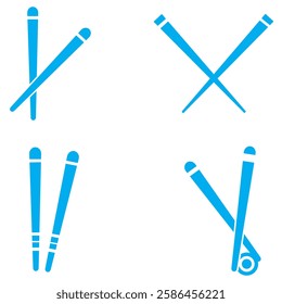 Japanese chopsticks icons set. Simple set of japanese chopsticks vector icons for web design on white background
