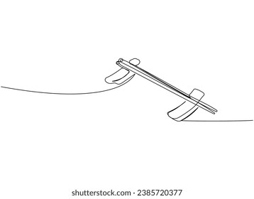 Japanese chopsticks on a stand, Holder, wooden, bamboo one line art. Continuous line drawing of sushi, japanese, food, roll, culture, tasty, restaurant, japan, asian, sea, menu