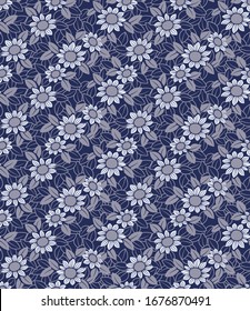 Japanese Chrysanthemum Flower Vector Seamless Pattern
