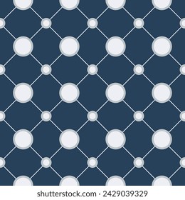 Japanese Circle Diamond Net Vector Seamless Pattern