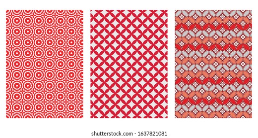Japanese Circle Flower Abstract Vector Background Collection