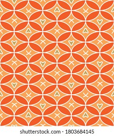 Japanese Circle Flower Vector Seamless Pattern