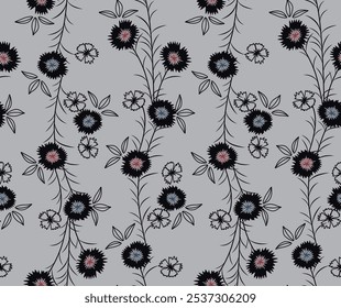 Motif harmonieux d'Image vectorielle de vigne de fleur de cercle japonais