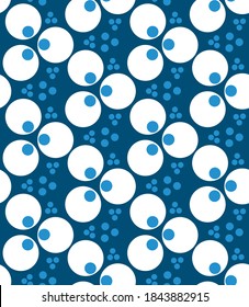 Japanese Circle Leaf Vector Seamless Pattern