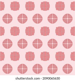 Japanese Circle Line Motif Vector Seamless Pattern