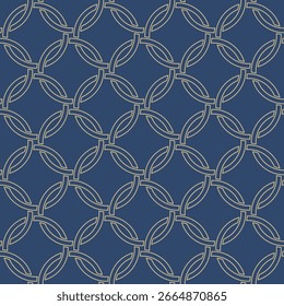 Japanese Circle Net Vector Seamless Pattern