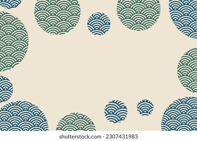Japanese circle pattern background material vector illustration material