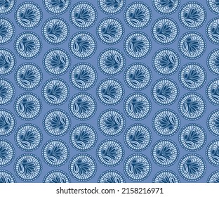 Japanese Circle Petal Vector Seamless Pattern
