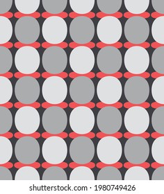 Japanese Circle Plaid Vector Seamless Pattern