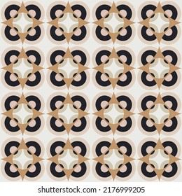 Japanese Circle Star Vector Seamless Pattern