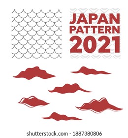 Patrón vectorial de círculo japonés. Vector de patrón marino japonés 