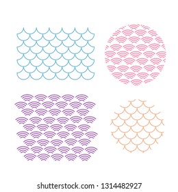 Japanese circle vector pattern. Wave pattern. Sea japan pattern vector