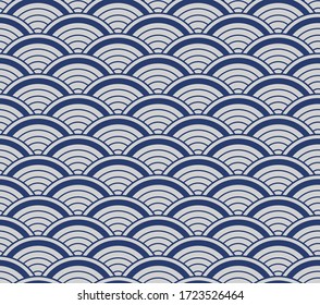 Japanese Circle Wave Vector Seamless Pattern