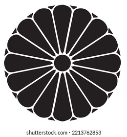 Japanese clan kamon crest symbol. Japanese ancient family stamp symbol. A symbol used to decorate and identify people in family. The icon is isolated on a white background.