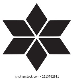 Japanese clan kamon crest symbol. Japanese ancient family stamp symbol. A symbol used to decorate and identify people in family. The icon is isolated on a white background.