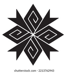 Japanese clan kamon crest symbol. Japanese ancient family stamp symbol. A symbol used to decorate and identify people in family. The icon is isolated on a white background.