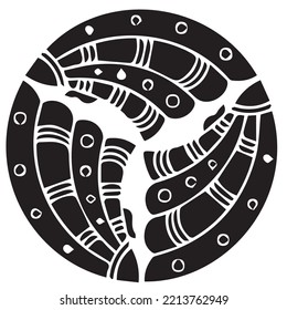 Japanese clan kamon crest symbol. Japanese ancient family stamp symbol. A symbol used to decorate and identify people in family. The icon is isolated on a white background.