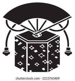 Japanese clan kamon crest symbol. Japanese ancient family stamp symbol. A symbol used to decorate and identify people in family. The icon is isolated on a white background.