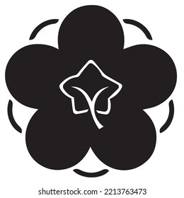 Japanese clan kamon crest symbol. Japanese ancient family stamp symbol. A symbol used to decorate and identify people in family. The icon is isolated on a white background.