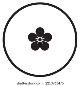 Japanese clan kamon crest symbol. Japanese ancient family stamp symbol. A symbol used to decorate and identify people in family. The icon is isolated on a white background.