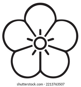 Japanese clan kamon crest symbol. Japanese ancient family stamp symbol. A symbol used to decorate and identify people in family. The icon is isolated on a white background.