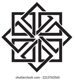 Japanese clan kamon crest symbol. Japanese ancient family stamp symbol. A symbol used to decorate and identify people in family. The icon is isolated on a white background.