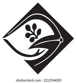 Japanese clan kamon crest symbol. Japanese ancient family stamp symbol. A symbol used to decorate and identify people in family. The icon is isolated on a white background.