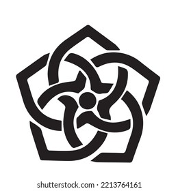 Japanese clan kamon crest symbol. Japanese ancient family stamp symbol. A symbol used to decorate and identify people in family. The icon is isolated on a white background.