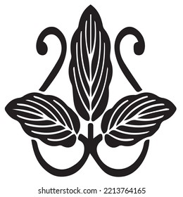 Japanese clan kamon crest symbol. Japanese ancient family stamp symbol. A symbol used to decorate and identify people in family. The icon is isolated on a white background.