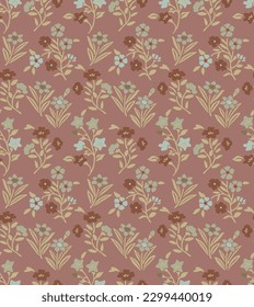 Japanese Classic Flower Branch Vector Seamless Pattern