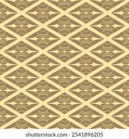 Japanese Classic Flower Diamond Motif Vector Seamless Pattern