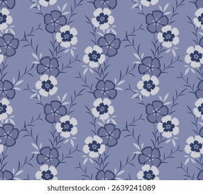 Japanese Classic Flower Fall Vector Seamless Pattern