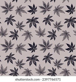 Japanese Classic Maple Leaf Vector Seamless Pattern