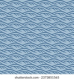 Japanese Classic Ocean Wave Vector Seamless Pattern