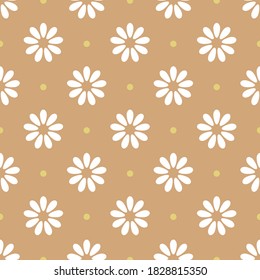 Japanese Classic White Flower Vector Seamless Pattern