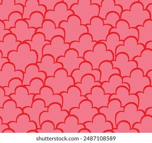Japanese Cloud Flower Wave Vector Seamless Pattern