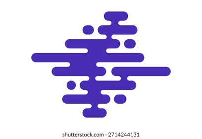 Ilustración vectorial de motivo de nube japonesa. Elemento decorativo plano en estilo asiático. Patrón de nubes de línea para impresiones y Anuncios.