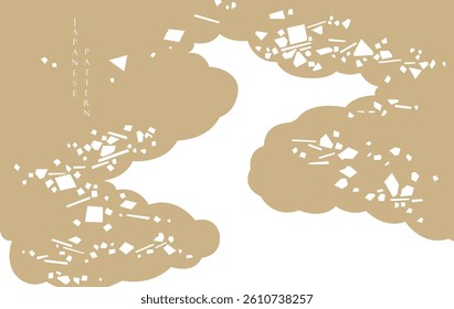 Japanese cloud pattern in vintage style. Abstract art landscape banner design