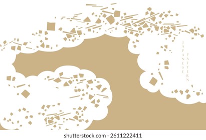 Japanese cloud pattern in vintage style. Abstract art landscape banner design