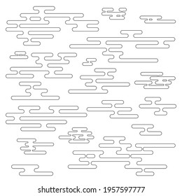 Japanese clouds. Chinese clouds. Traditional design elements for creating patterns, postcards, fabrics and paper for crafts and scrapbooking. Oriental holidays, culture and arts. Flat vector icons.