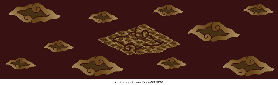 Japanese clouds pattren vector background 