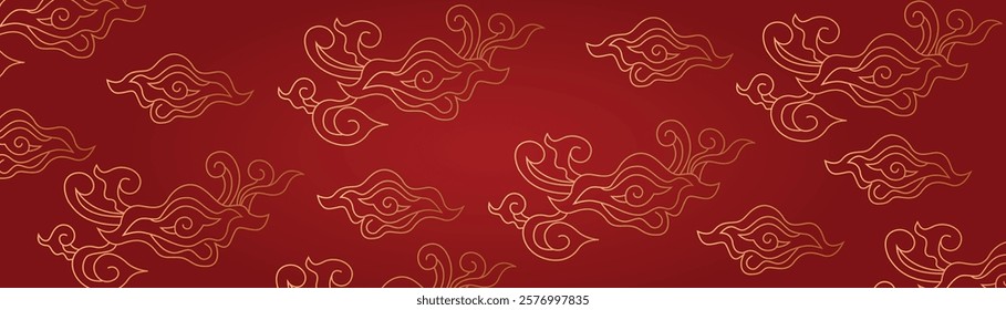 Japanese clouds pattren vector background 