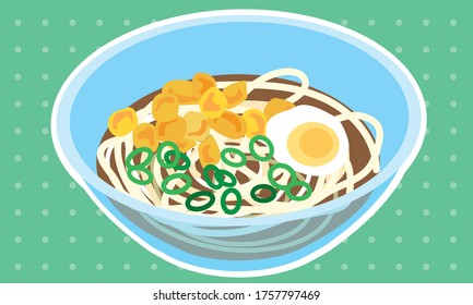 Japanese cold tanuki udon lunch box