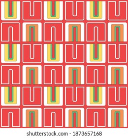 Japanese Colorful Geometric Vector Seamless Pattern