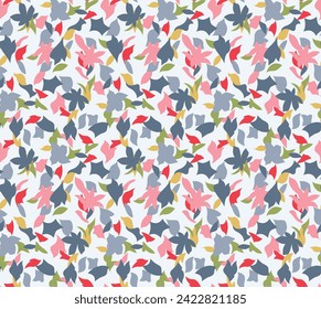Japanese Colorful Leaf Fall Vector Seamless Pattern