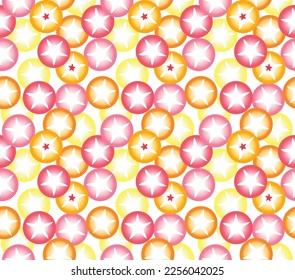 Japanese Colorful Morning Glory Flower Vector Seamless Pattern