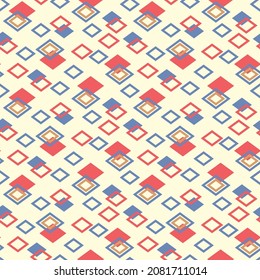 Japanese Colorful Overlap Diamond Vector Seamless Pattern