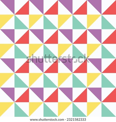 Japanese Colorful Triangle Windmill Vector Seamless Pattern