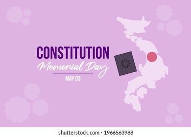 Japanese Constitution Memorial Day vector background. A book and Japan map in the background. 